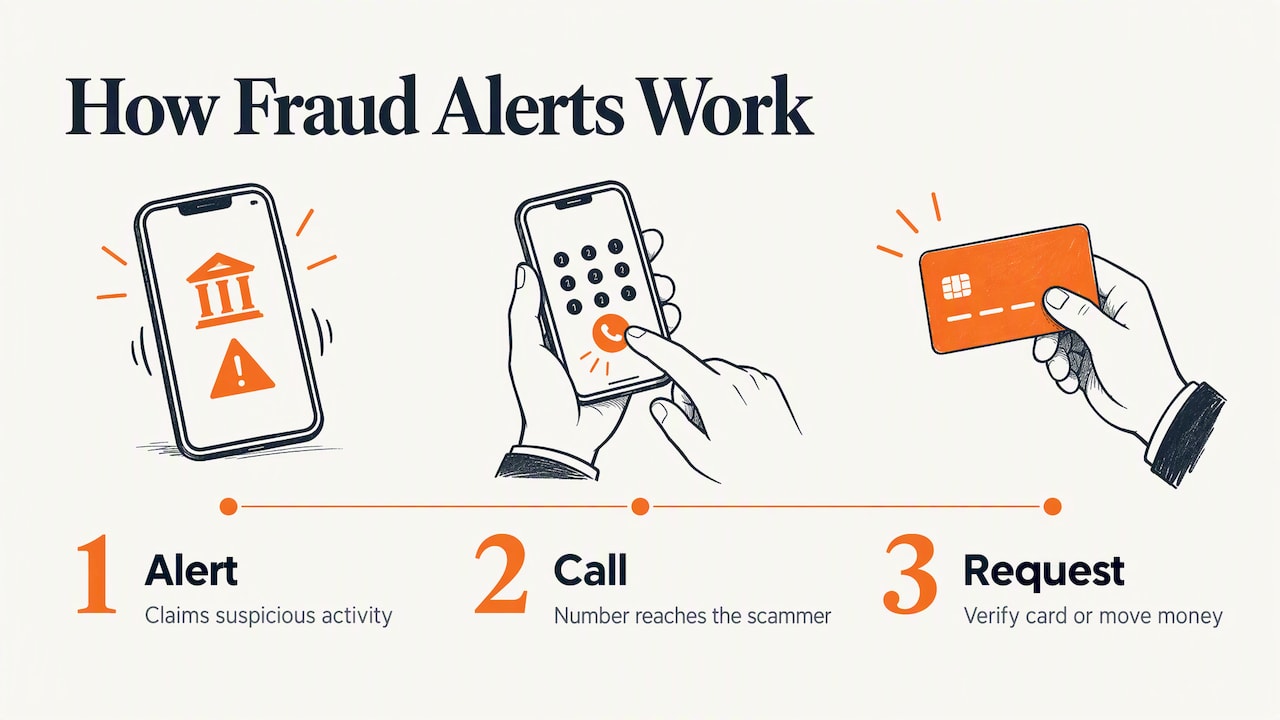Bank and fraud alert texts — overview diagram