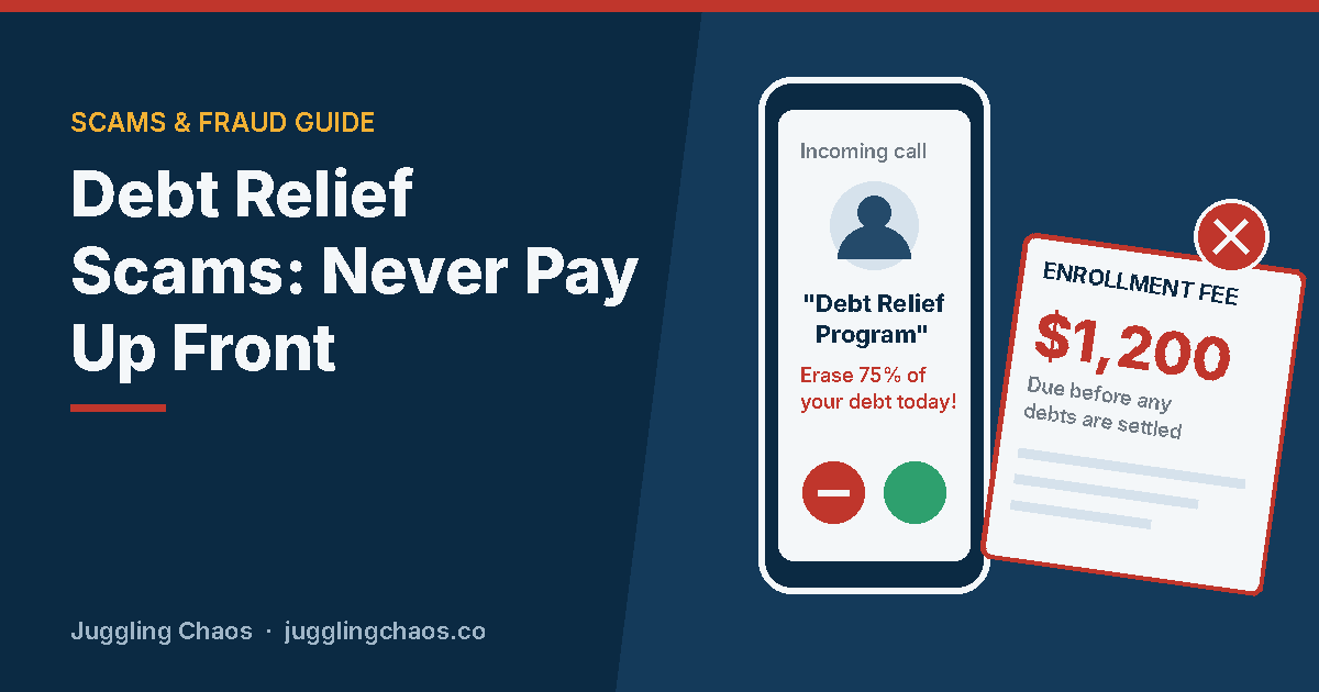Debt Relief Scams: Upfront Fee Rules, Risks, and Free Help